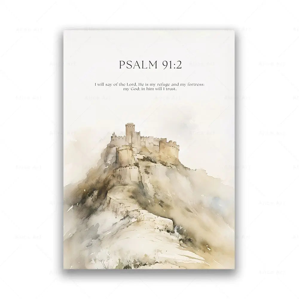 Psalm 23:3 Jeremiah 29:11 Psalm 91:2 Inspirational Quotes Poster Jesus Painting Christian Bible Verse Wall Art Living Room Decor