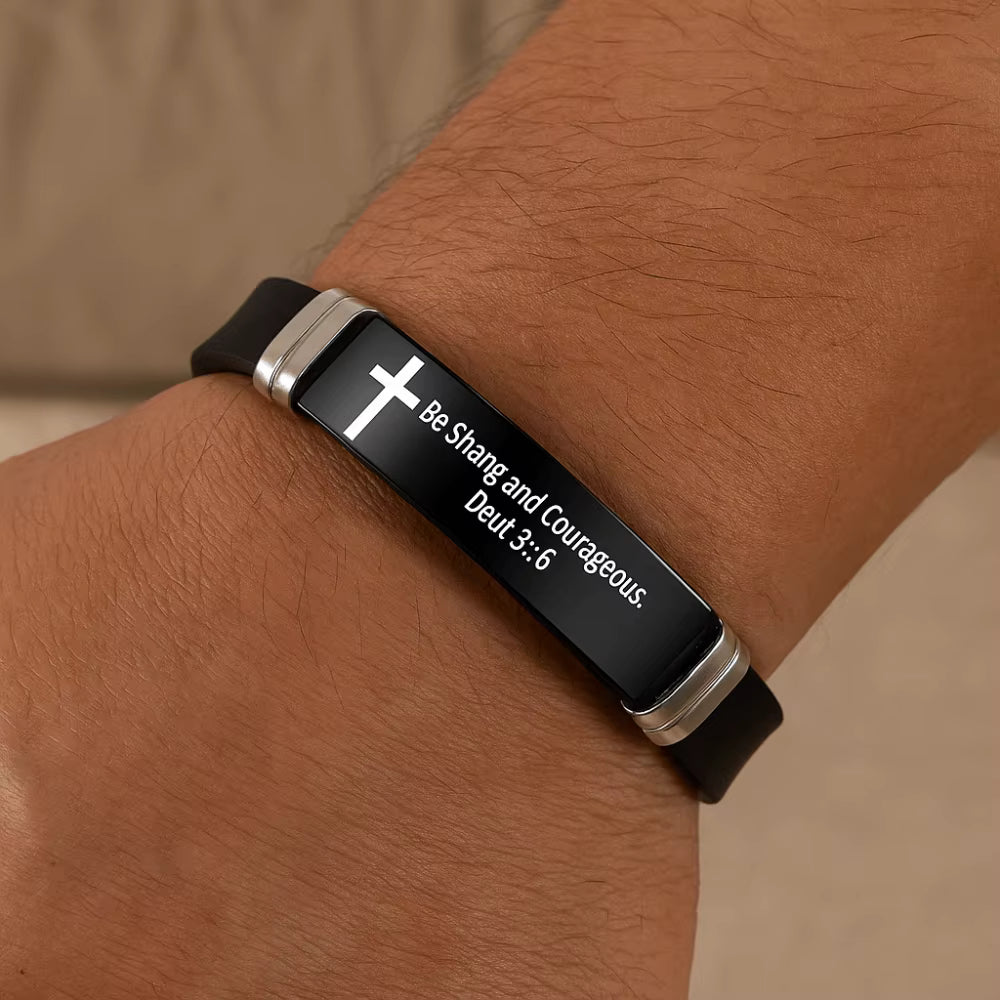 Cross Design Inspirational Quote Bracelets ID Wristband Silicone Material Christian Bracelet Bible Verse